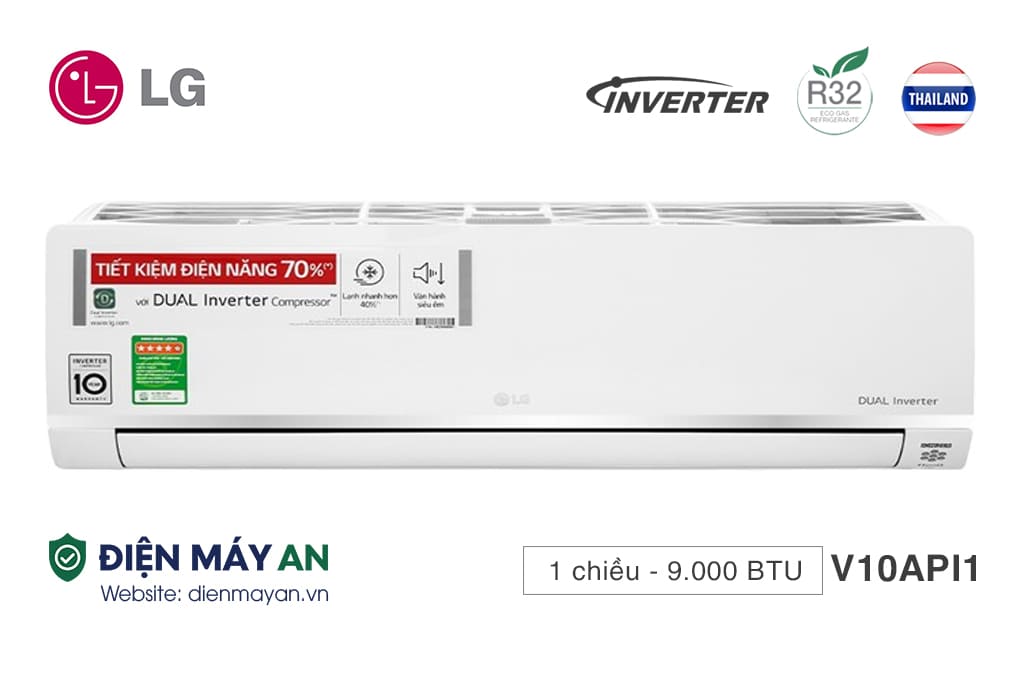 Điều hòa LG Inverter 9000 BTU 1 chiều&nbsp;V10API1